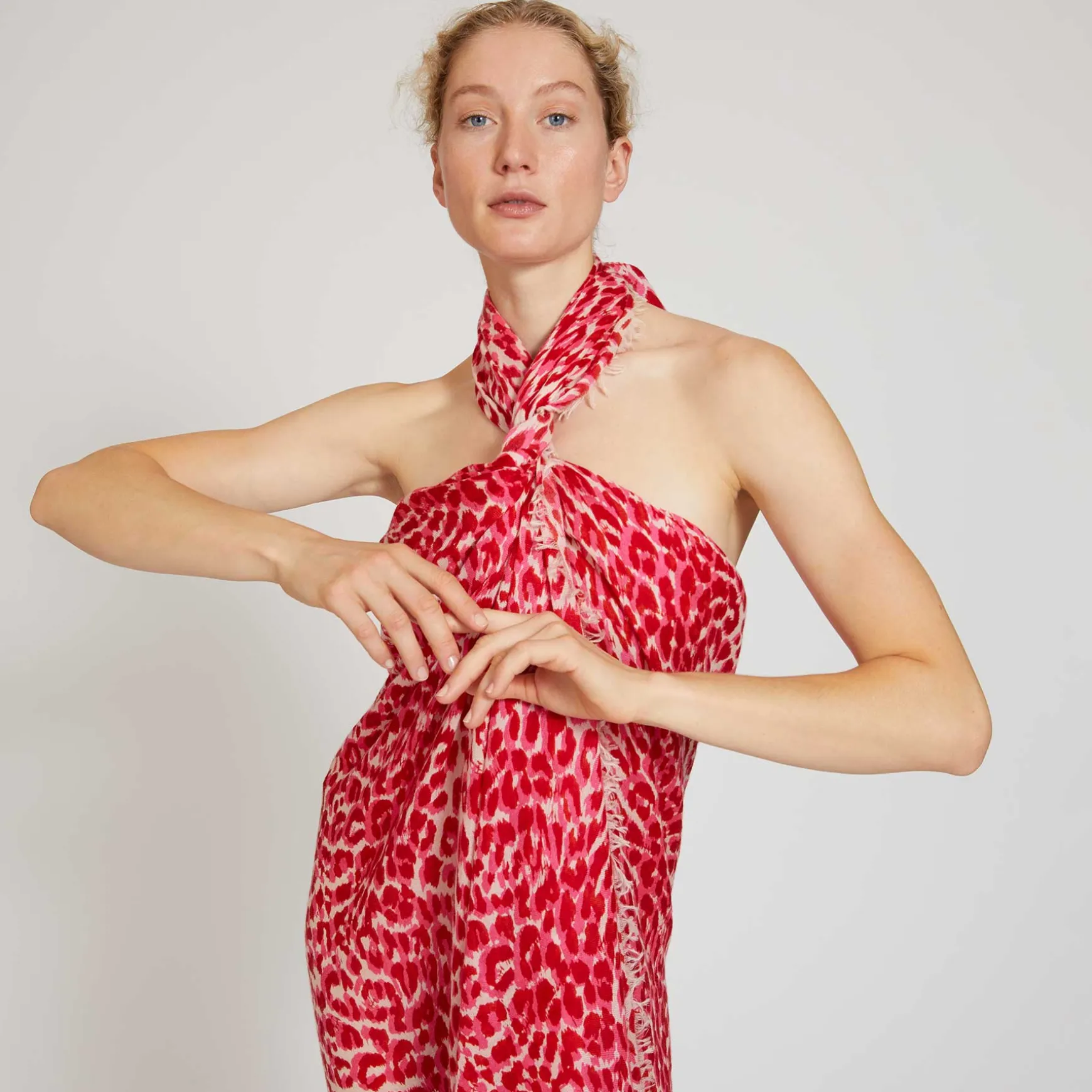 Cashmere Airy Scarf Cheetah