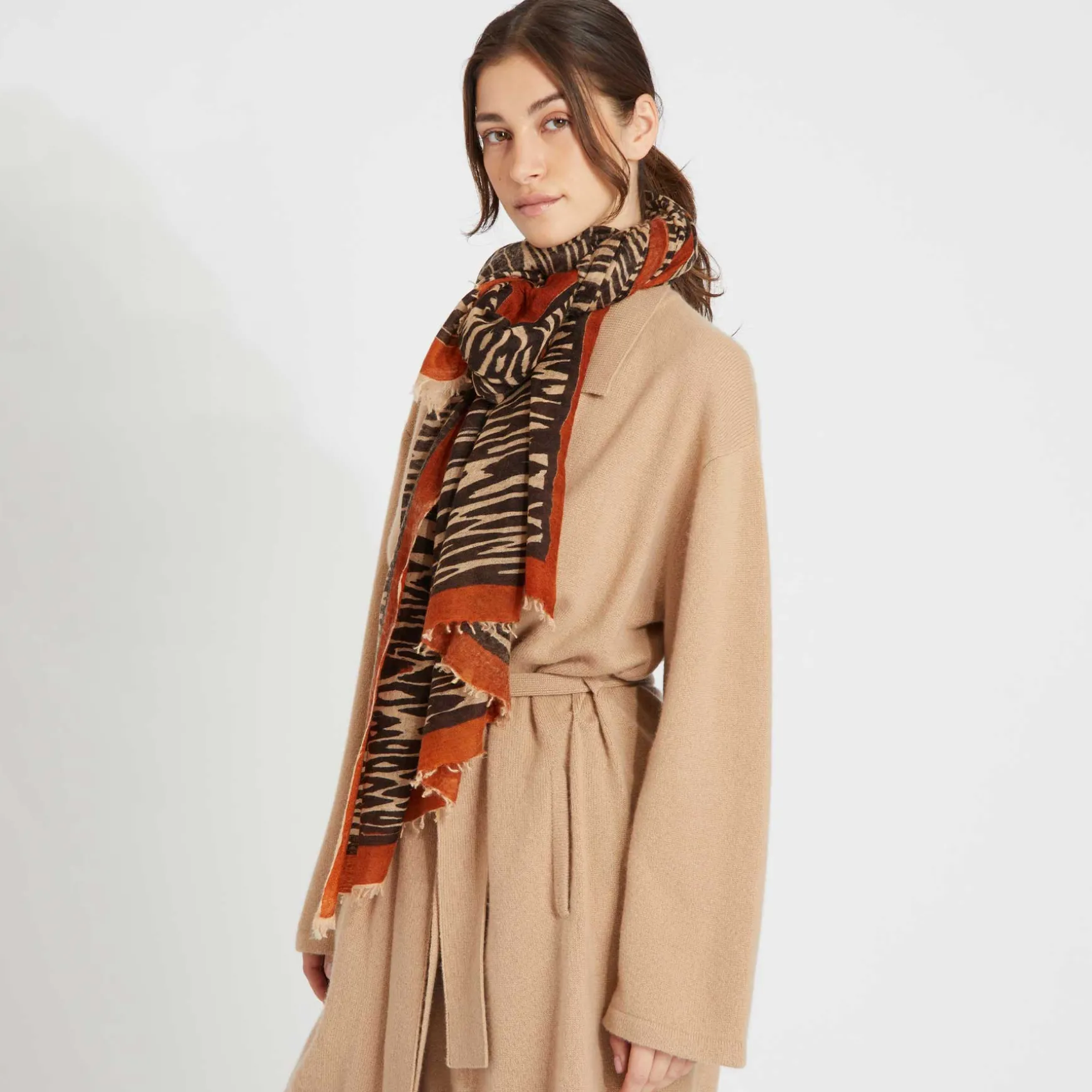 Felted Stole Long Cheetah