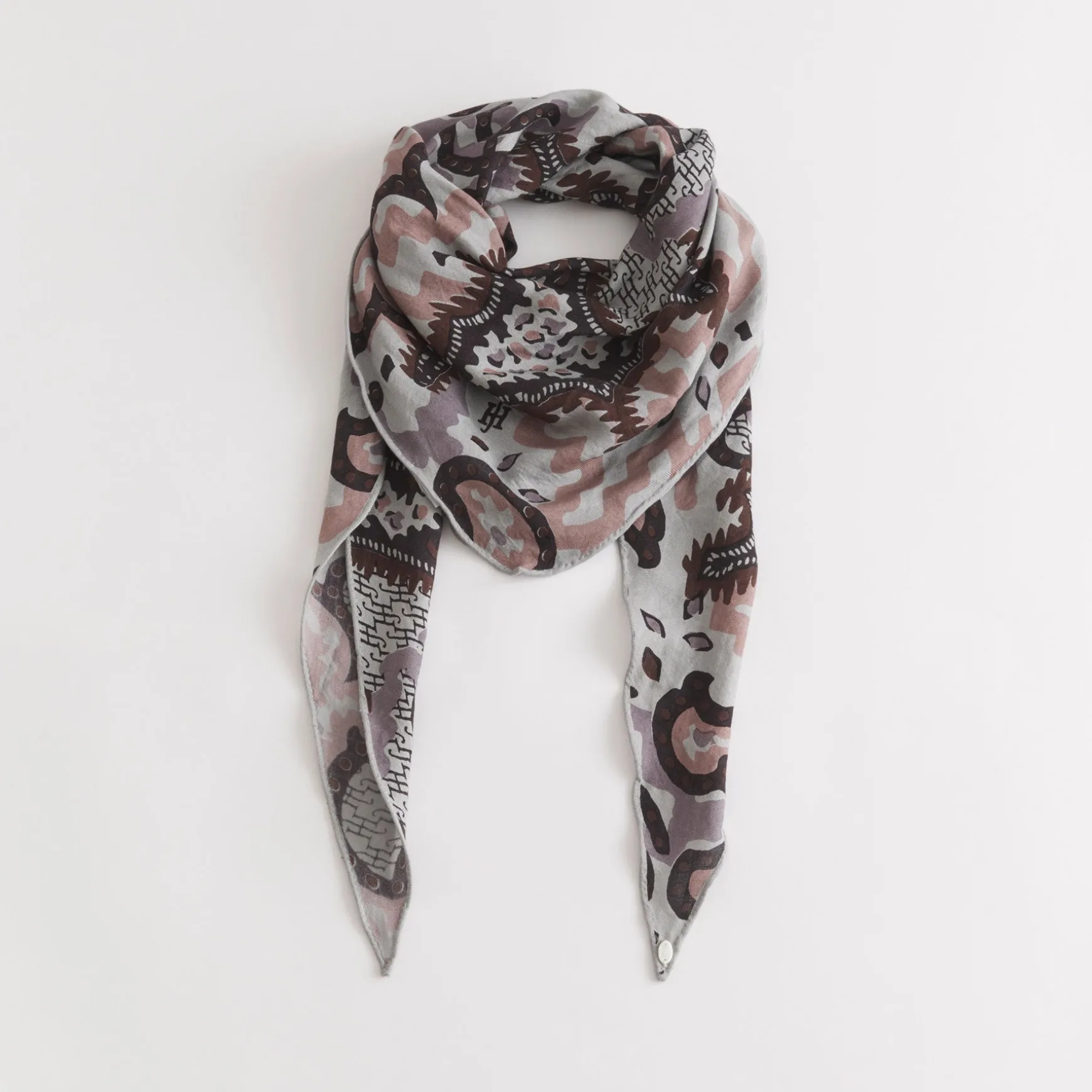 Kite Scarf Silk Cashmere Camo Paisley