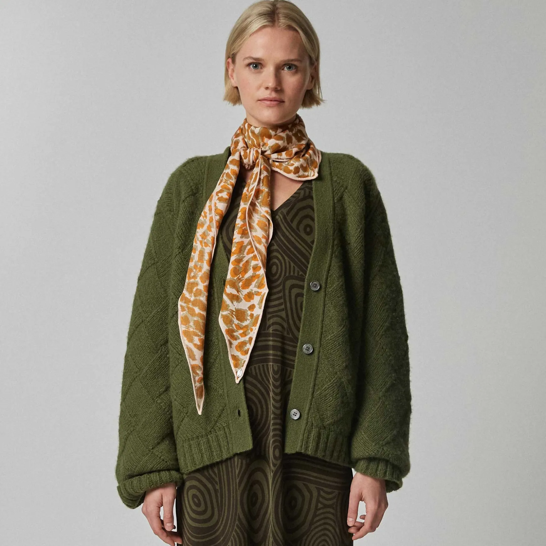 Kite Scarf Silk Cashmere Cheetah