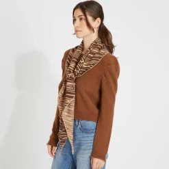 Kite Scarf Silk Cashmere Long Cheetah