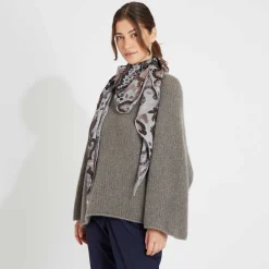 Kite Scarf Silk Cashmere Camo Paisley