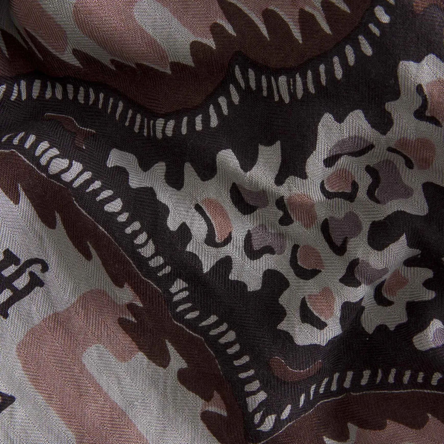 Kite Scarf Silk Cashmere Camo Paisley
