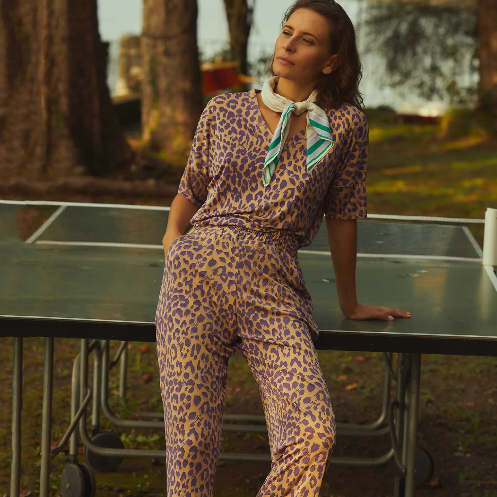 Pants Amal Cheetah Silk Jersey